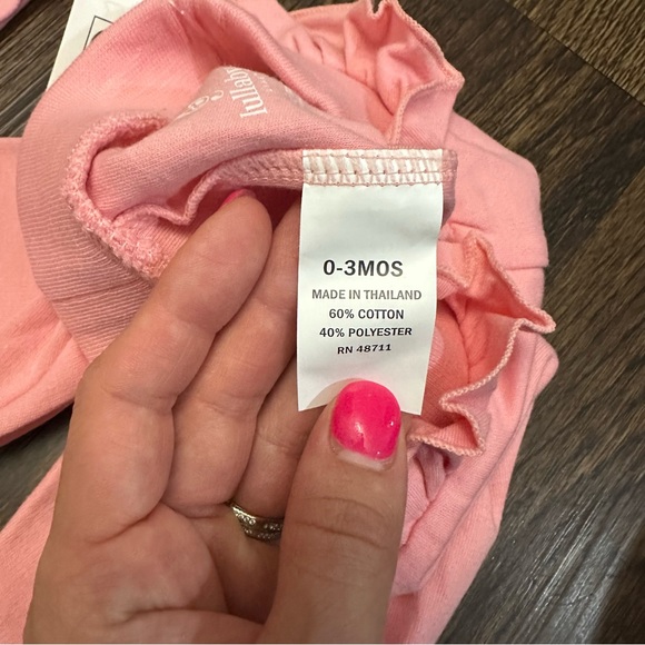 NWT Lullaby Pants 0-3 Month Pink Ruffle Baby Girl Leggings - Picture 4 of 4